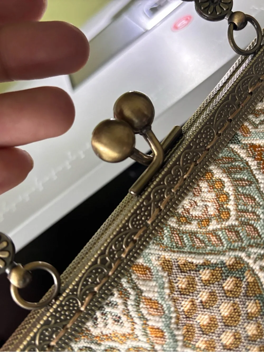 Handmade Boho Clutch Purse | Vintage Style Bronze Frame Bag